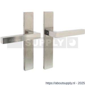 Intersteel Essentials 1337 deurkruk Vierkant op schild verdekt rechthoekig 219x40 mm met nokken blind RVS EN 1906/4 - S26005756 - afbeelding 1