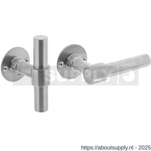 Intersteel Living 1671 deurkruk L/T recht met rozet diameter 50x2 mm RVS - S26008525 - afbeelding 1