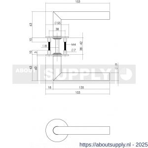 Intersteel Essentials 1840 deurkruk Jura op rozet verdekt met magneet diameter 55x3 mm met nokken RVS - S26007496 - afbeelding 2