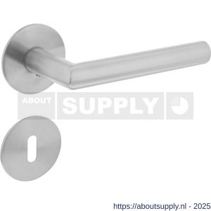 Intersteel 1840 deurkruk Jura op rozet verdekt met magneet diameter 55x3 mm met nokken en sleutelrozetten RVS - S26007059 - afbeelding 1