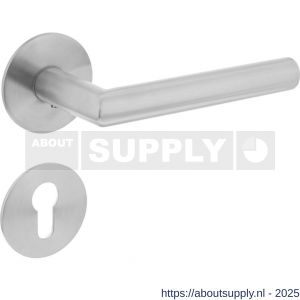 Intersteel 1840 deurkruk Jura op rozet verdekt met magneet diameter 55x3 mm met nokken en cilinderrozetten RVS - S26007060 - afbeelding 1