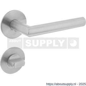 Intersteel 1840 deurkruk Jura op rozet verdekt met magneet diameter 55x3 mm met nokken en WC-sluiting met stift 7x7 mm RVS - S26008533 - afbeelding 1