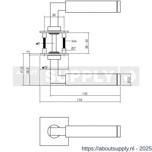 Intersteel Essentials 1849 deurkruk Baustil op rozet verdekt met magneet 55x55x3 mm met nokken RVS - S26007495 - afbeelding 2