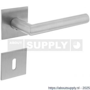 Intersteel 1850 deurkruk Jura op rozet verdekt met magneet 55x55x3 mm met nokken en sleutelrozetten RVS - S26007062 - afbeelding 1