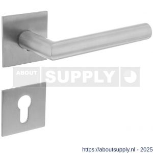 Intersteel 1850 deurkruk Jura op rozet verdekt met magneet 55x55x3 mm met nokken en cilinderrozetten RVS - S26007063 - afbeelding 1