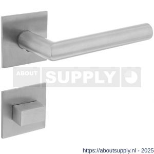 Intersteel 1850 deurkruk Jura op rozet verdekt met magneet 55x55x3 mm met nokken en WC-sluiting met stift 8x8 mm RVS - S26007064 - afbeelding 1