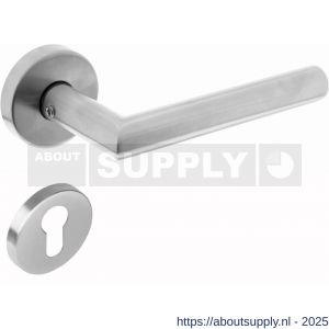 Intersteel 1951 deurkruk Jura met rozet verdekt ATP diameter 51x10 mm met nokken en cilinderrozetten RVS - S26005804 - afbeelding 1