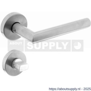 Intersteel 1951 deurkruk Jura met rozet verdekt ATP diameter 51x10 mm met nokken en WC-sluiting met stift 7x7 mm RVS - S26010459 - afbeelding 1