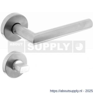 Intersteel 1951 deurkruk Jura met rozet verdekt ATP diameter 51x10 mm met nokken en WC-sluiting met stift 8x8 mm RVS - S26005808 - afbeelding 1