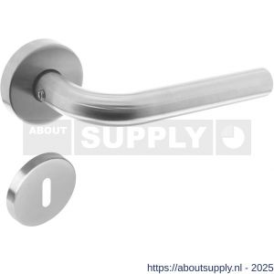 Intersteel 1952 deurkruk Recht met rozet verdekt ATP diameter 51x10 mm met nokken en sleutelrozetten RVS - S26005809 - afbeelding 1