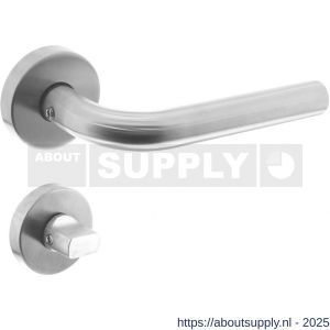 Intersteel 1952 deurkruk Recht met rozet verdekt ATP diameter 51x10 mm met nokken en WC-sluiting met stift 8x8 mm RVS - S26005814 - afbeelding 1