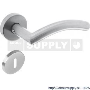 Intersteel 1954 deurkruk Lisa-90 graden met rozet verdekt ATP diameter 51x10 mm met nokken en sleutelrozetten RVS - S26005820 - afbeelding 1