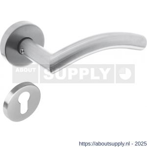 Intersteel 1954 deurkruk Lisa-90 graden met rozet verdekt ATP diameter 51x10 mm met nokken en cilinderrozetten RVS - S26005821 - afbeelding 1