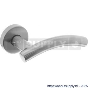 Intersteel Living 1955 deurkruk Gebogen met rozet verdekt ATP diameter 51x10 mm met nokken RVS - S26007068 - afbeelding 1