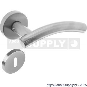 Intersteel 1955 deurkruk Gebogen met rozet verdekt ATP diameter 51x10 mm met nokken en sleutelrozetten RVS - S26005826 - afbeelding 1