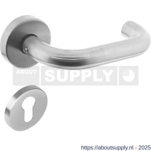 Intersteel 1956 deurkruk Rond met rozet verdekt ATP diameter 51x10 mm met nokken en cilinderrozetten RVS - S26005833 - afbeelding 1