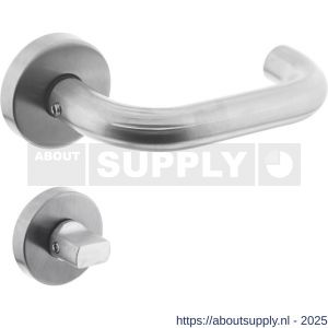 Intersteel 1956 deurkruk Rond met rozet verdekt ATP diameter 51x10 mm met nokken en WC-sluiting met stift 8x8 mm RVS - S26005837 - afbeelding 1