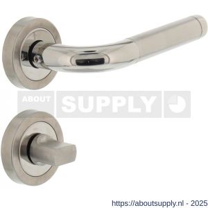 Intersteel 1958 deurkruk Agatha met rozet verdekt ATP diameter 51x10 mm met nokken en WC-sluiting met stift 8x8 mm RVS - S26005843 - afbeelding 1