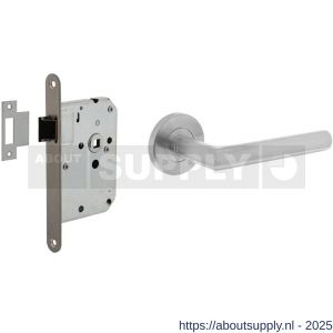 Intersteel Essentials 2100 deurkrukset bestaand uit loopslot voorplaat RVS met deurkrukgarnituur Hoek 90 graden op rozet RVS - S26010038 - afbeelding 1