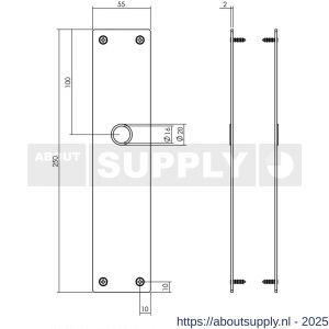 Intersteel 2688 schild renovatie rechthoekig 250x55x2 mm blind RVS - S26005852 - afbeelding 2