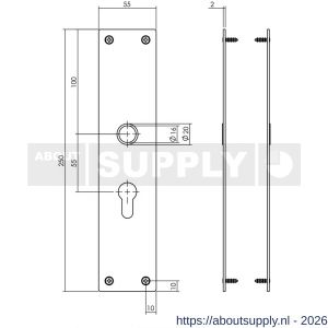 Intersteel 2688 schild renovatie rechthoekig 250x55x2 mm PC55 RVS - S26007070 - afbeelding 2