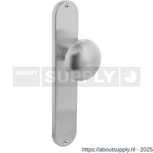 Intersteel Living 2695 knopschild ovaal 220x41x8 mm met vaste knop Paddenstoel blind RVS - S26003330 - afbeelding 1