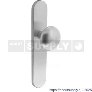 Intersteel 2697 knopschild ovaal verdekt 220x42x8 mm met nokken en vaste knop Paddenstoel blind RVS - S26003299 - afbeelding 1