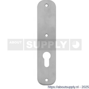 Intersteel 2698 schild plat afgerond 190x42x2 mm profielcilindergat 72 mm RVS - S26002911 - afbeelding 1