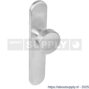 Intersteel Living 2752 knopschild ovaal verdekt 219x41x8 mm met nokken en vaste knop plat blind EN 1906/4 RVS - S26005860 - afbeelding 1