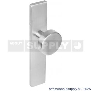 Intersteel Living 2754 knopschild rechthoekig verdekt 219x41x8 mm met nokken en vaste knop plat blind EN 1906/4 RVS - S26005866 - afbeelding 1