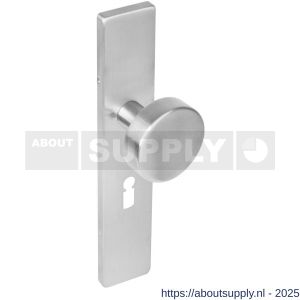 Intersteel Living 2754 knopschild rechthoekig verdekt 219x41x8 mm met nokken en vaste knop plat sleutelgat 56 mm EN 1906/4 RVS - S26008551 - afbeelding 1