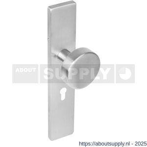 Intersteel Living 2754 knopschild rechthoekig verdekt 219x41x8 mm met nokken en vaste knop plat profielcilindergat 55 mm EN 1906/4 RVS - S26005867 - afbeelding 1