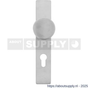 Intersteel 2754 knopschild rechthoekig verdekt 219x41x8 mm met nokken en vaste knop plat profielcilindergat 72 mm EN 1906/4 RVS - S26005868 - afbeelding 1