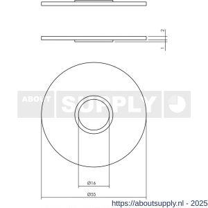 Intersteel 3403 rozetten zelfklevend diameter 55x2 mm RVS - S26006849 - afbeelding 2