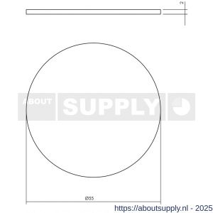 Intersteel 3403 afdekrozet zelfklevend diameter 55x2 mm RVS - S26006852 - afbeelding 2