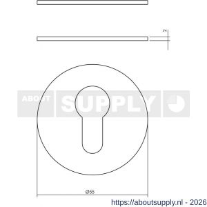 Intersteel Essentials 3403 cilinderrozetten zelfklevend diameter 55x2 mm RVS - S26011078 - afbeelding 2