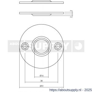 Intersteel 3409 rozetten diameter 50x2 mm RVS - S26002486 - afbeelding 2