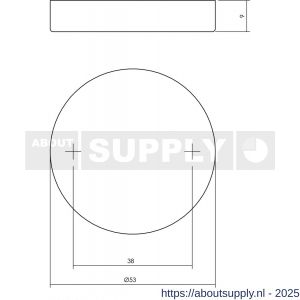 Intersteel Living 3410 afdekrozet verdekt diameter 53x9 mm RVS - S26002287 - afbeelding 2