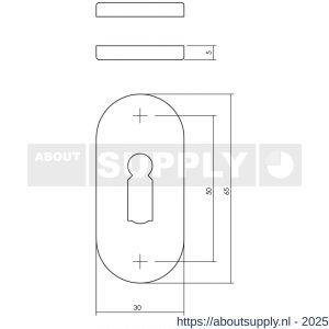 Intersteel Essentials 3418 sleutelrozetten verdekt ovaal 65x30x5 mm RVS - S26011087 - afbeelding 2