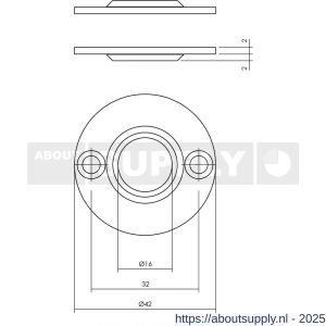 Intersteel 3421 rozetten diameter 42x2 mm RVS - S26007572 - afbeelding 2