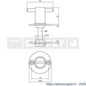 Intersteel Living 3421 WC-sluiting diameter 42x2 mm met stift 8x8 mm RVS - S26007623 - afbeelding 2