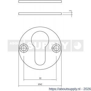 Intersteel Essentials 3421 cilinderrozetten diameter 42x2 mm RVS - S26011092 - afbeelding 2