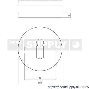Intersteel 3431 sleutelrozetten verdekt diameter 53x5 mm structuur zwart - S26011378 - afbeelding 1