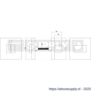 Intersteel Living 3510 WC-sluiting verdekt 53x53x8 mm met nokken en stift 8x8 mm RVS - S26002755 - afbeelding 2