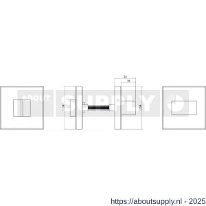 Intersteel 3511 WC-sluiting verdekt 53x53x8 mm zonder venster met nokken en stift 6x6 mm RVS - S26002756 - afbeelding 2