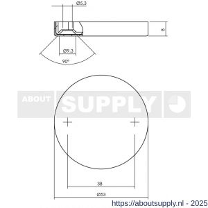 Intersteel 3512 afdekrozet verdekt diameter 53x8 mm met nokken RVS - S26002300 - afbeelding 2