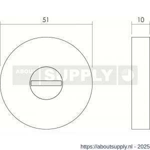 Intersteel Essentials 3715 WC-sluiting verdekt ATP diameter 51x10 mm met nokken en stift 8x8 mm RVS - S26005943 - afbeelding 2