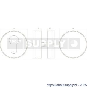 Intersteel 3752 SKG3 veiligheidsrozetten rond diameter 52x12 mm blind-profielcilindergat RVS - S26007699 - afbeelding 2