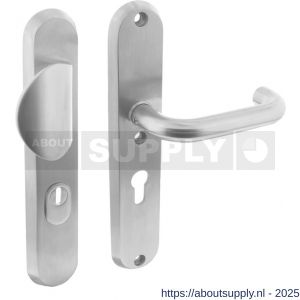 Intersteel Essentials 3783 SKG3 veiligheidsbeslag ovaal 250x50 mm greep-kruk Rond met veerconstructie profielcilindergat 55 mm met kerntrekbeveiliging RVS - S26008585 - afbeelding 1