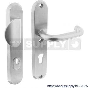 Intersteel Essentials 3783 SKG3 veiligheidsbeslag ovaal 250x50 mm greep-kruk Rond met veerconstructie profielcilindergat 72 mm met kerntrekbeveiliging RVS - S26006867 - afbeelding 1